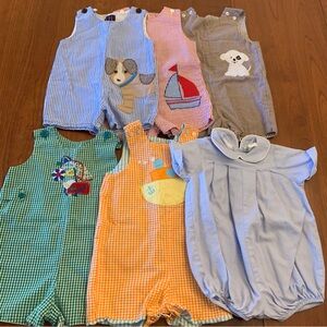 (6) Play Condition 18-24M Boutique Jon Jon Bubble Romper Bailey Boys